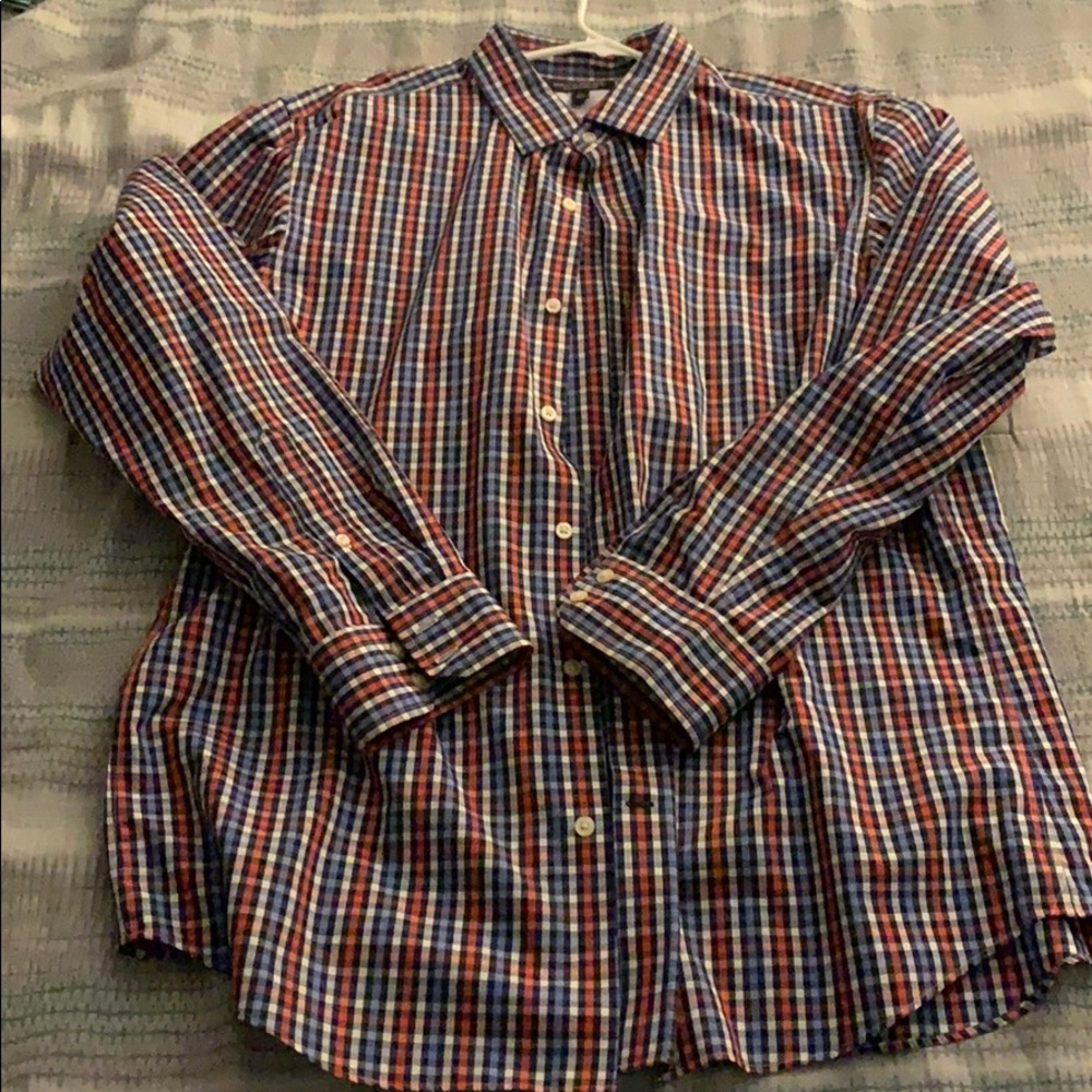 Banana Republic red and blue gingham shirt